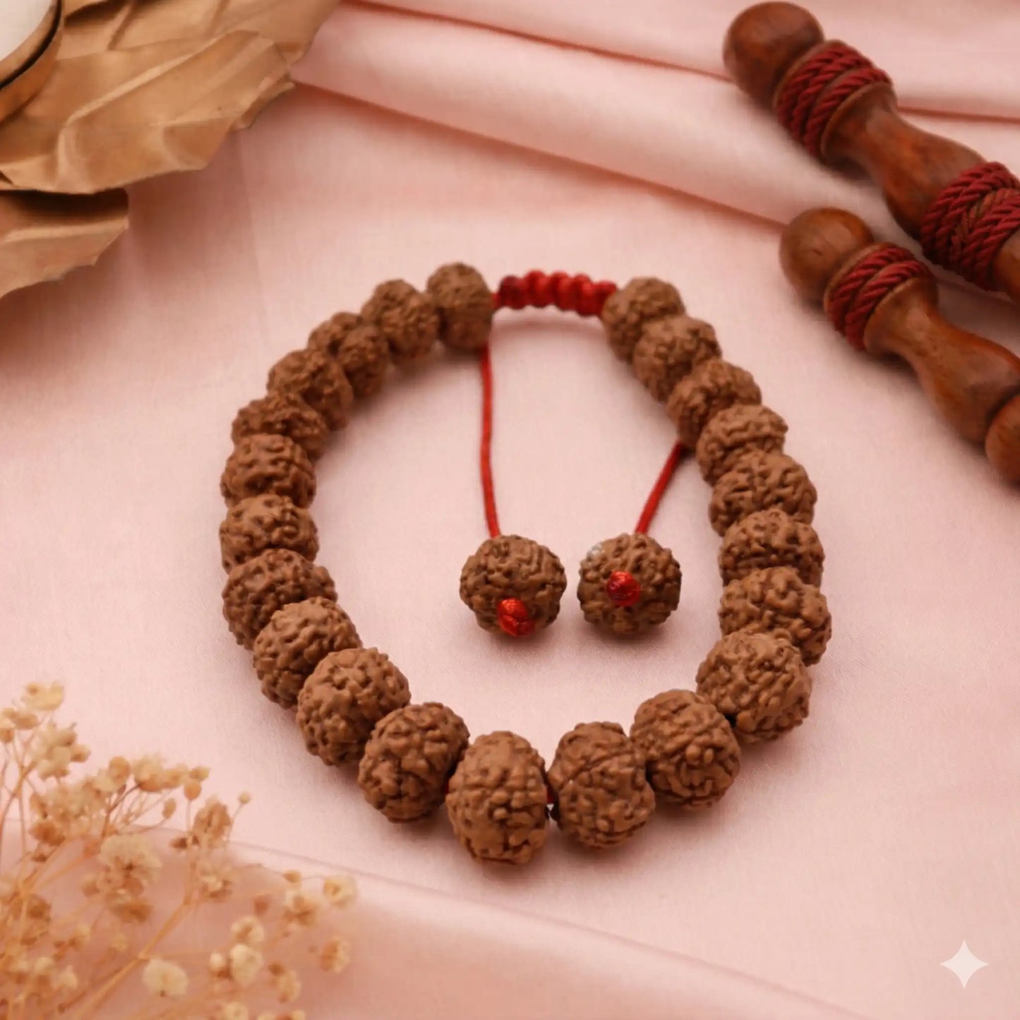 6 Mukhi Indonesian Rudraksha Bracelet (Certified) – Random Beads Lab Tested with X-Ray| 27 Beads | Original Natural Rudraksh for Confidence & Discipline | RudraVishnu
