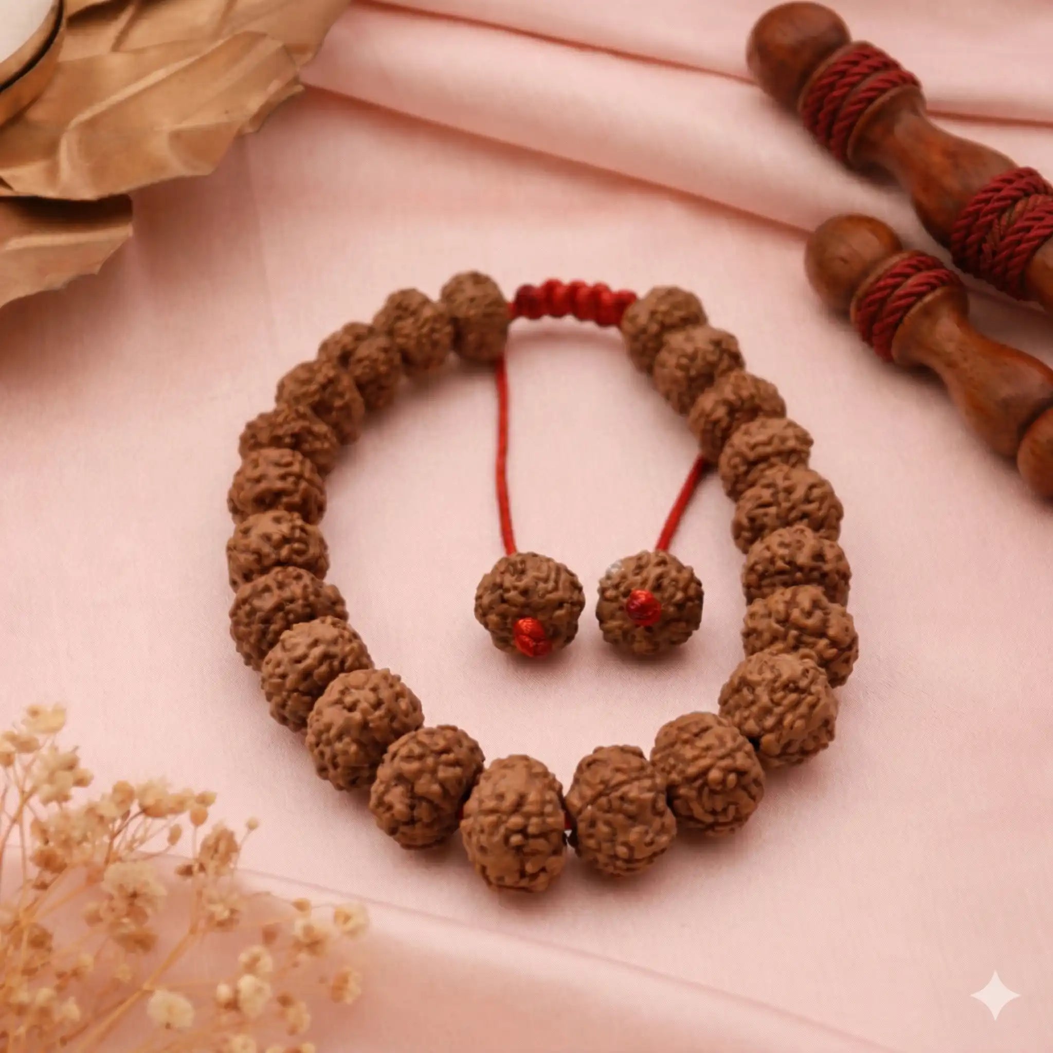 6 Mukhi Indonesian Rudraksha Bracelet (Certified) – Random Beads Lab Tested with X-Ray| 27 Beads | Original Natural Rudraksh for Confidence & Discipline | RudraVishnu