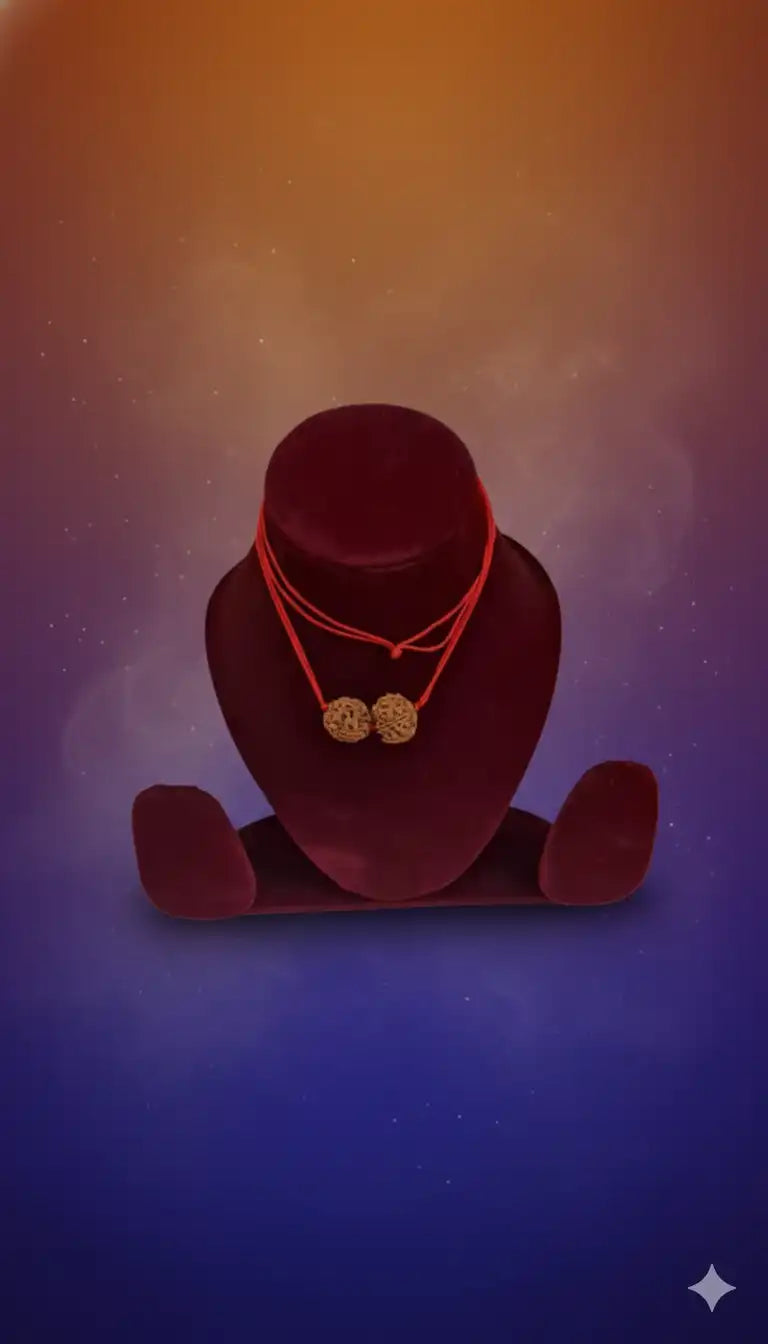 Premium 4 Mukhi & 5 Mukhi Rudraksha Nepal Combo Necklace | Certified Natural Beads for Knowledge, Peace & Spiritual Growth