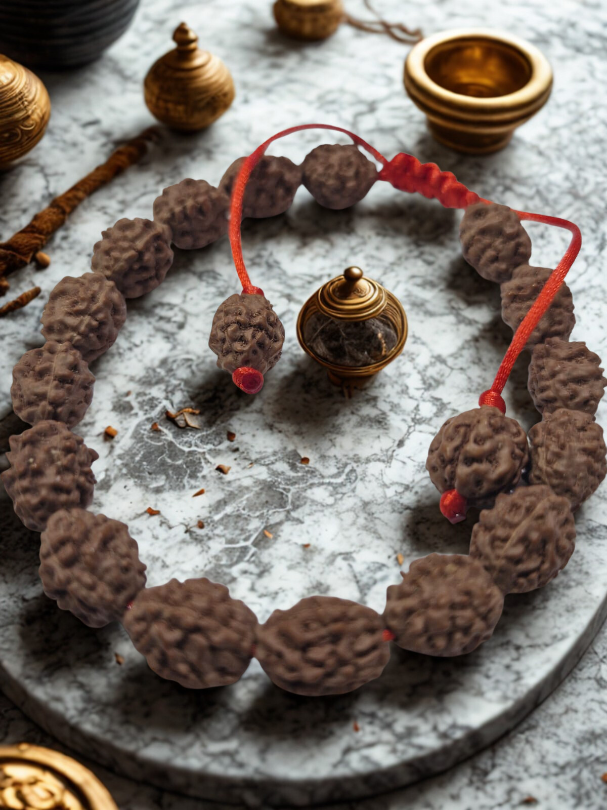 4 Mukhi Indonesian Rudraksha Bracelet (Certified) – बुद्धि, ज्ञान & Creativity Booster|27 Beads  | X-Ray Tested Original Rudraksha | RudraVishnu