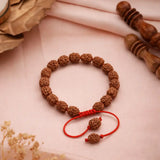 4 Mukhi Indonesian Rudraksha Bracelet (Certified) – बुद्धि, ज्ञान & Creativity Booster|27 Beads  | X-Ray Tested Original Rudraksha | RudraVishnu