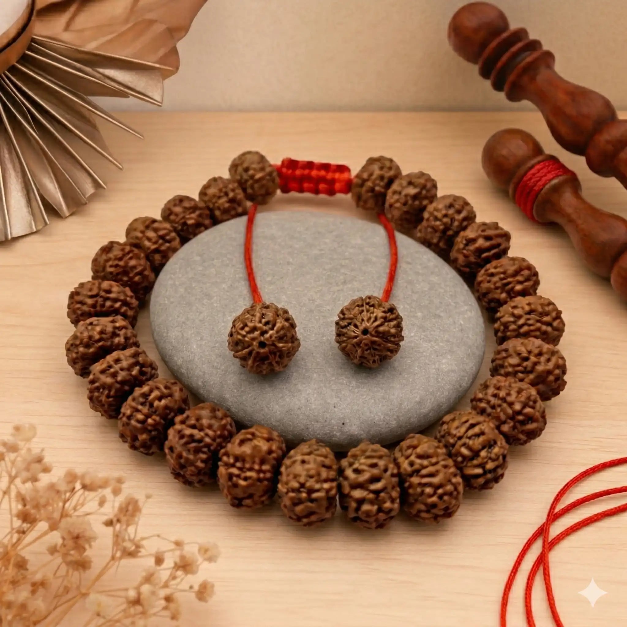 7 Mukhi Indonesian Rudraksha Bracelet (7–9mm) – Certified Original Seven Face Rudraksha | 27 Beads Wealth, Prosperity & Goddess Lakshmi Blessings | X-Ray Verified | RudraVishnu