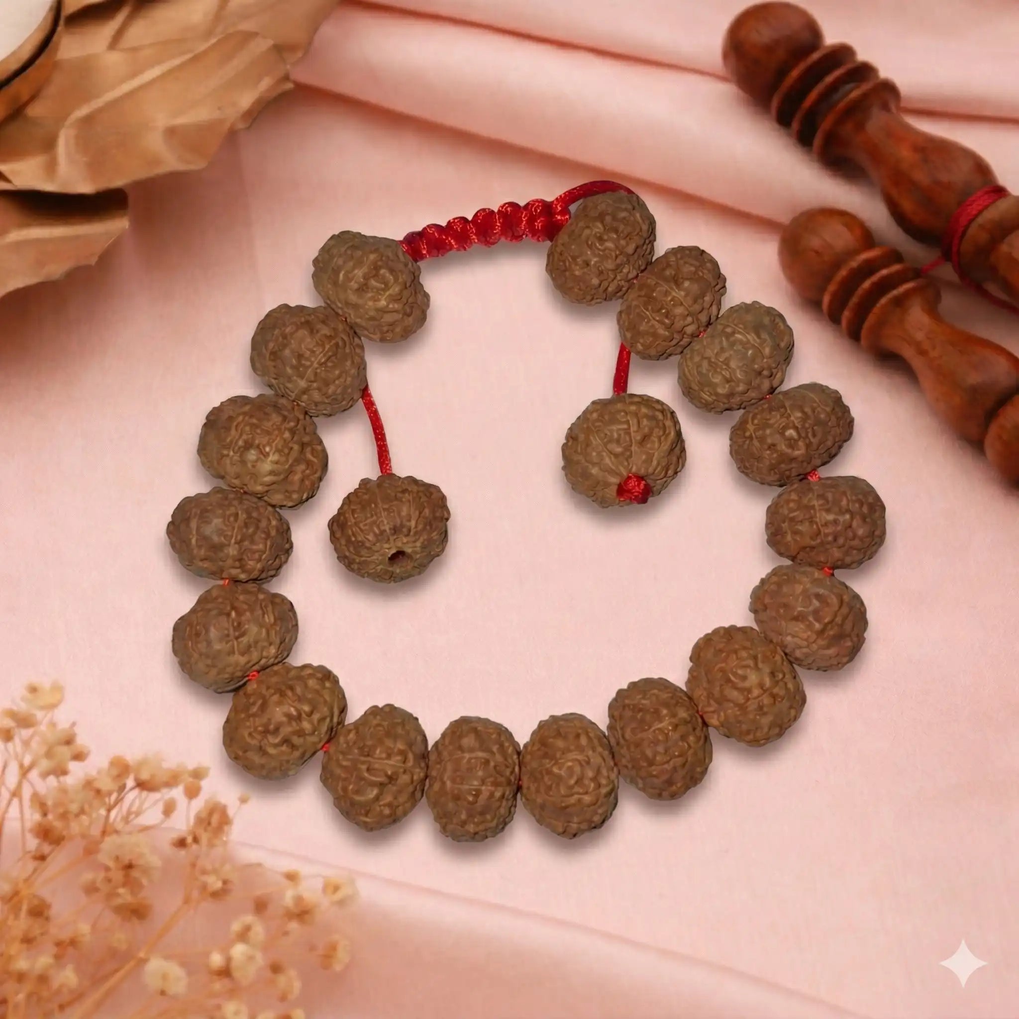 9 Mukhi Indonesian Rudraksha Bracelet (7–9mm) – Certified Natural Nine Mukhi Rudraksha | 27 Beads| Goddess Durga Blessings | Protection, Power & Confidence | RudraVishnu