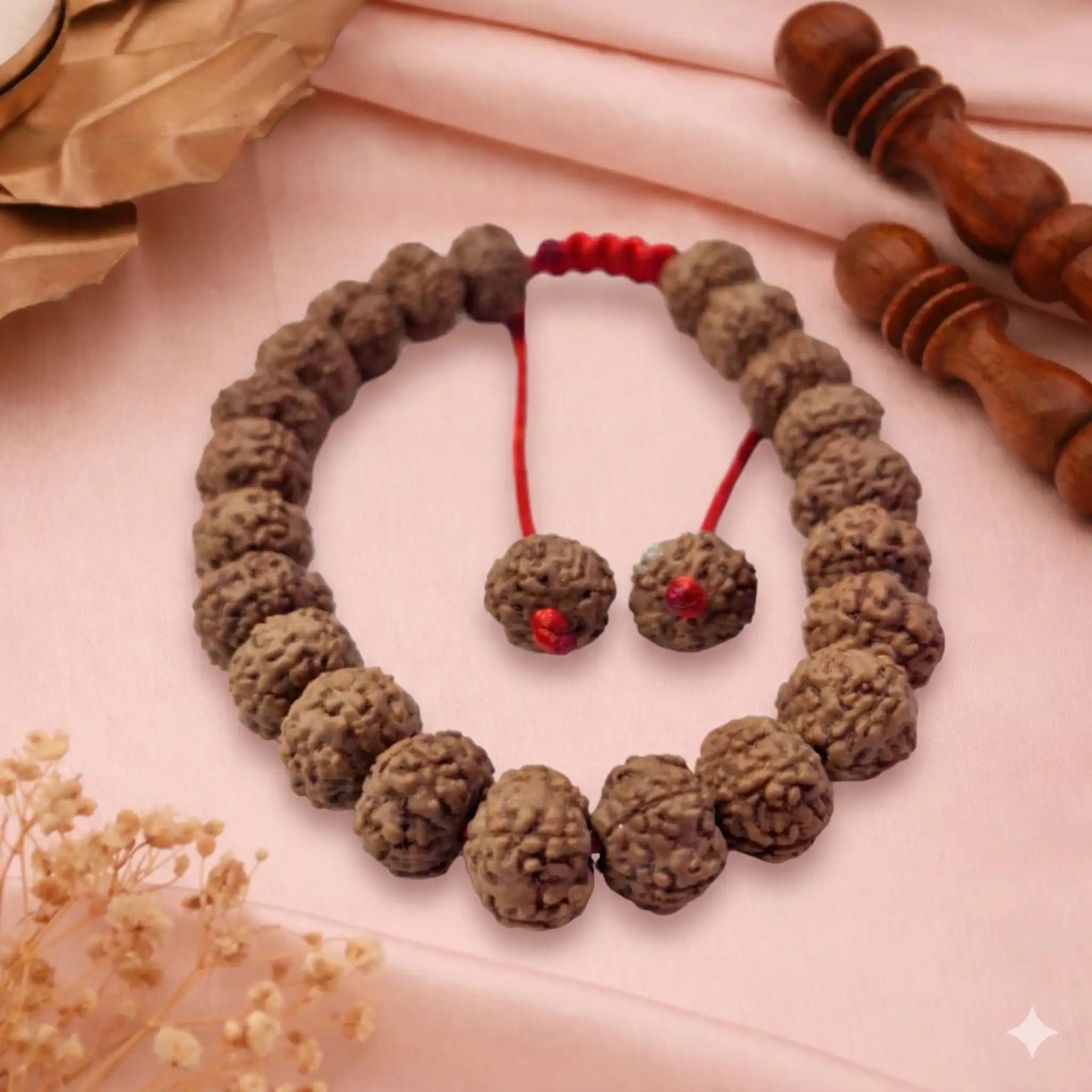 6 Mukhi Indonesian Rudraksha Bracelet (Certified) – Random Beads Lab Tested with X-Ray| 27 Beads | Original Natural Rudraksh for Confidence & Discipline | RudraVishnu