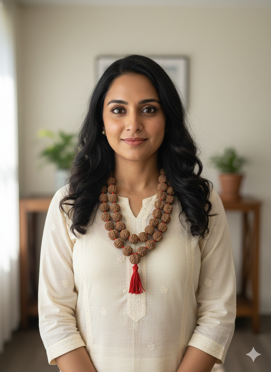 6 Mukhi Rudraksha Mala 108+1 Beads (20–22 mm) from Nepal | RudraVishnu | Natural & certified