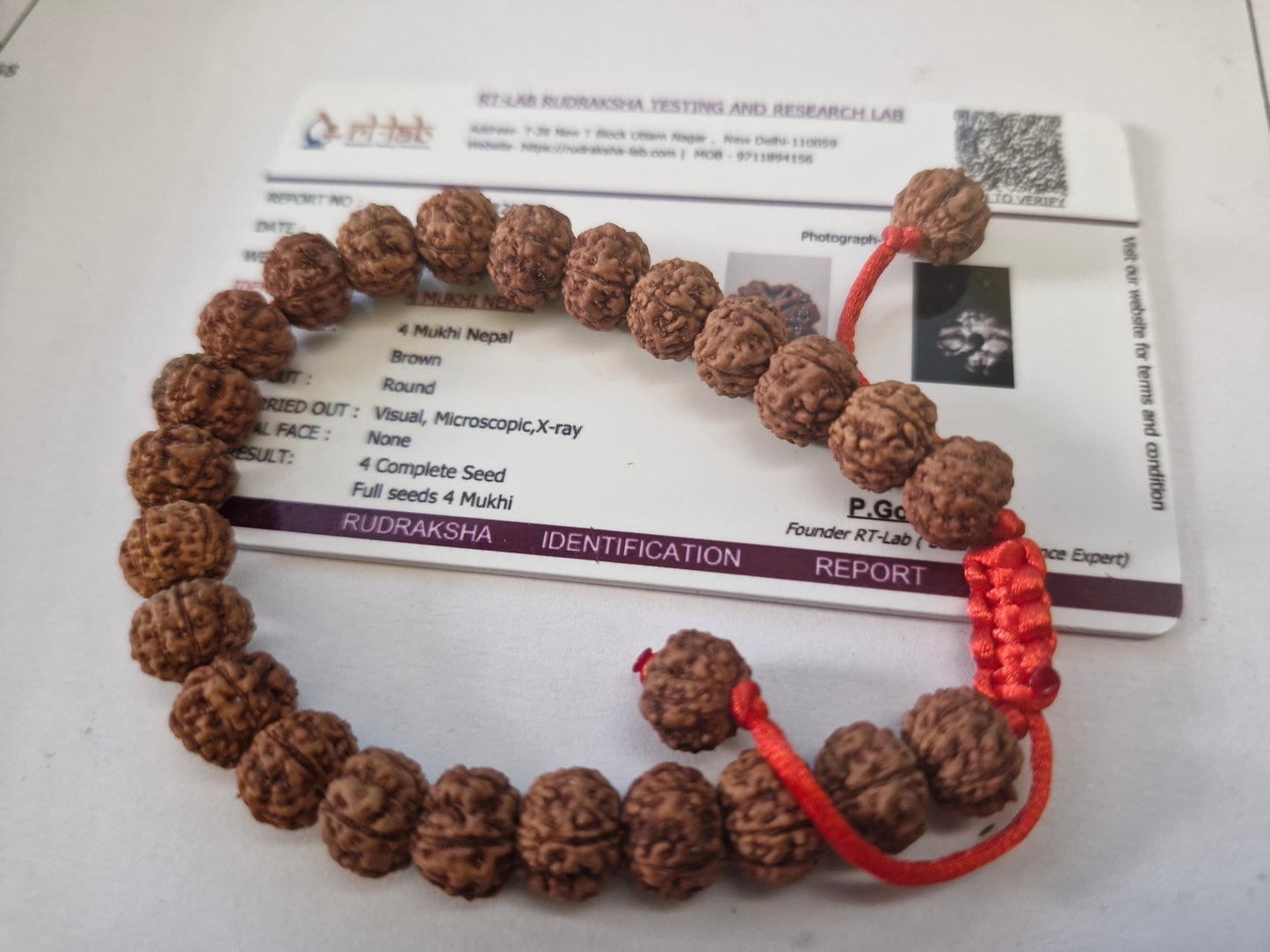 Rudravishnu 5 Mukhi Indonesian Rudraksha Bracelet (8–10mm) | Natural Beads | Sample Beads Included | X-Ray Certified