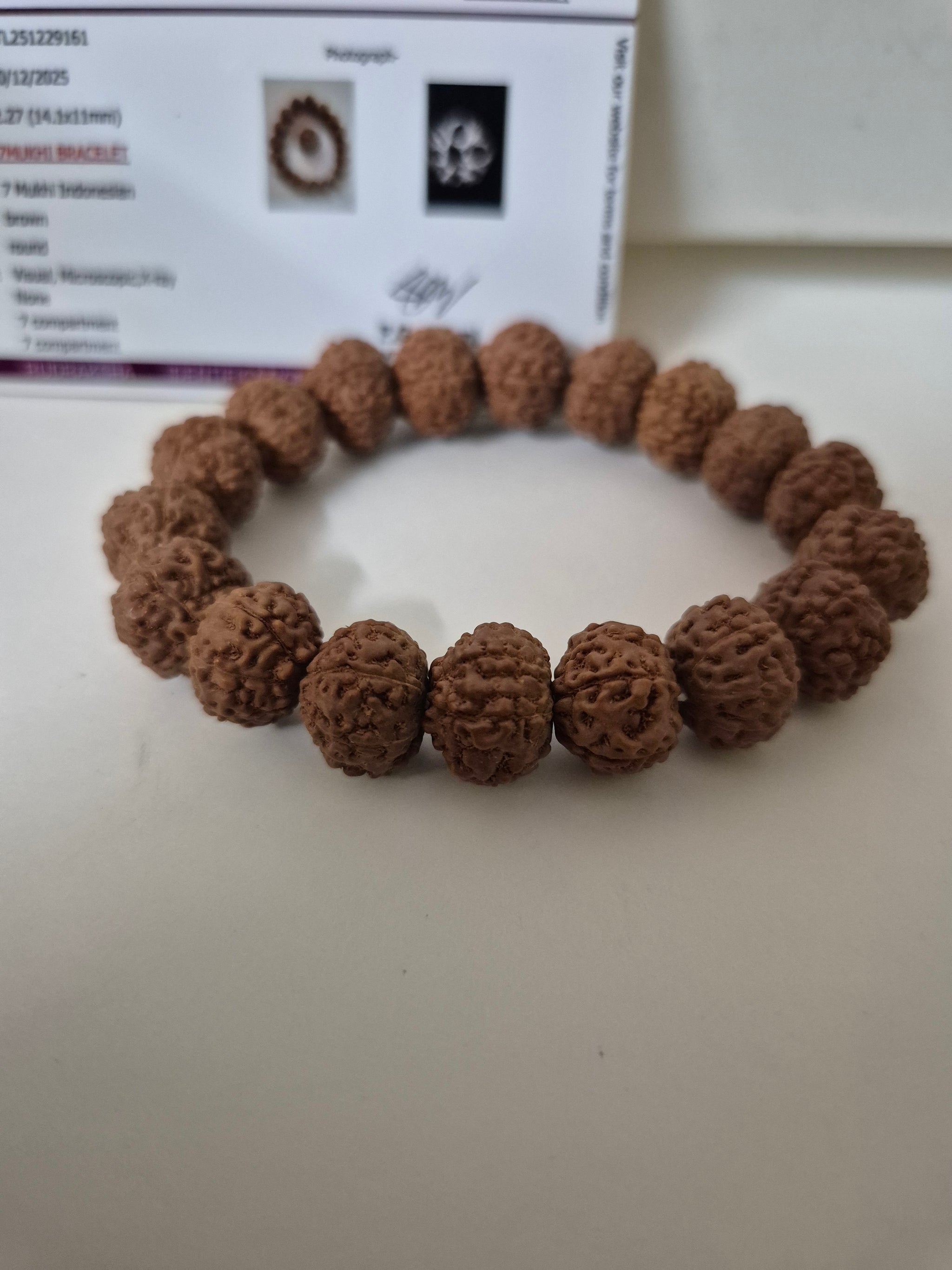 Rudravishnu 7 Mukhi Rudraksha Bracelet  | Natural Untreated Bead | Sample X-Ray Tested | Wealth & Prosperity
